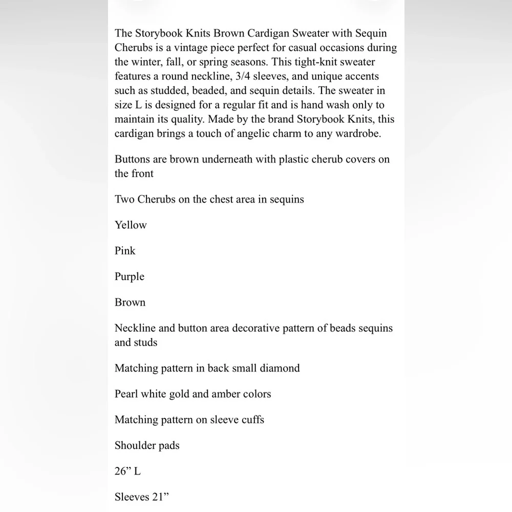 Storybook Knits Cardigan Sweater with Cherubs L
NWT - Picture 16 of 16